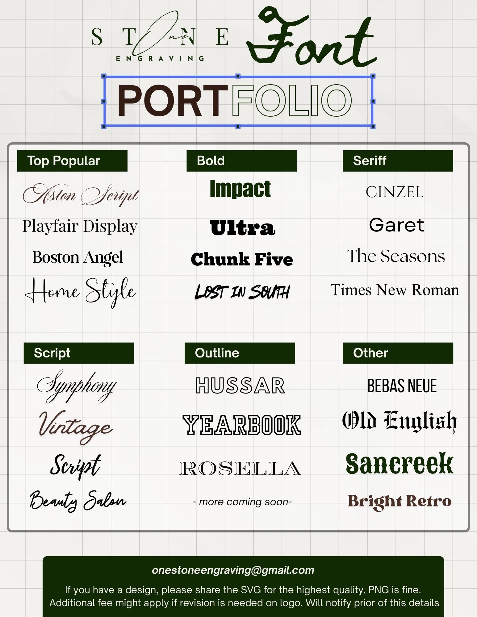 Choose a font style for custom engraving on personalized gifts, including classic, modern, and script options.